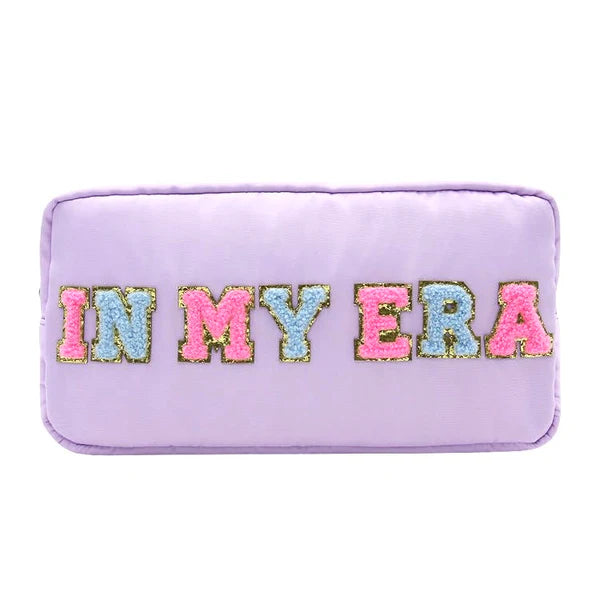 chenille letter cosmetic bag