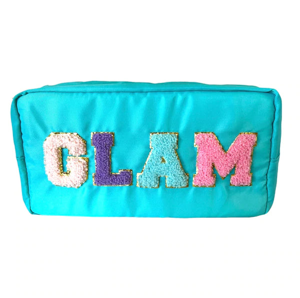 chenille letter cosmetic bag