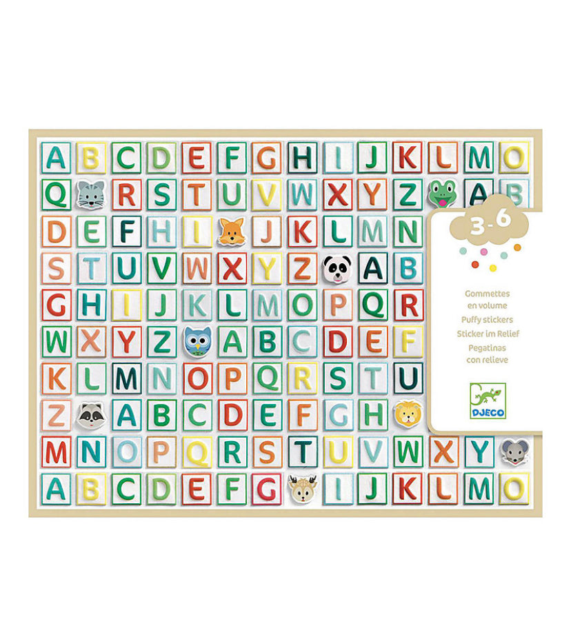Alphabet & Number Puffy Stickers Colorful Letter Sticker 56 pcs St-83-A3