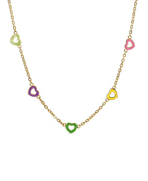 station necklace - hearts or flower