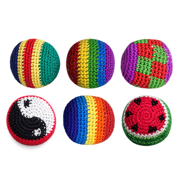 hand knitted kick pouch (hacky sack)