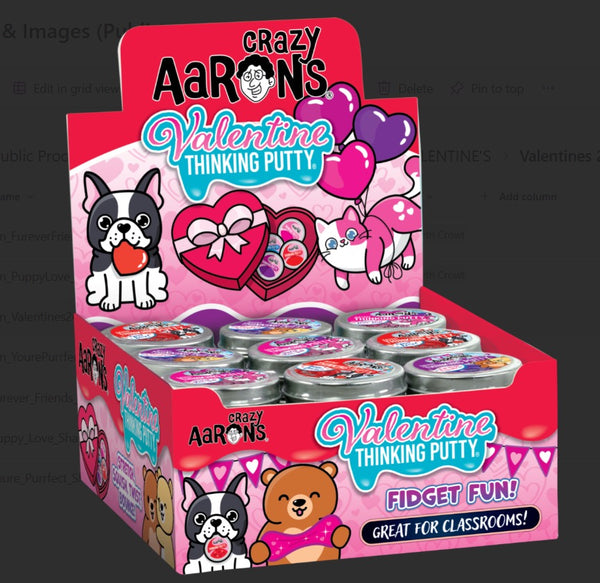 valentine’s day mini tin crazy aaron’s thinking putty