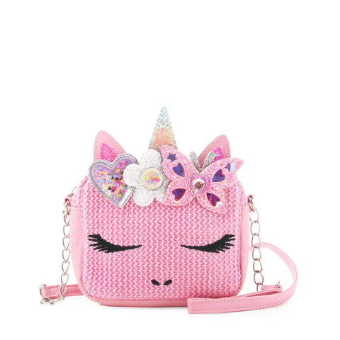 unicorn straw crossbody bag