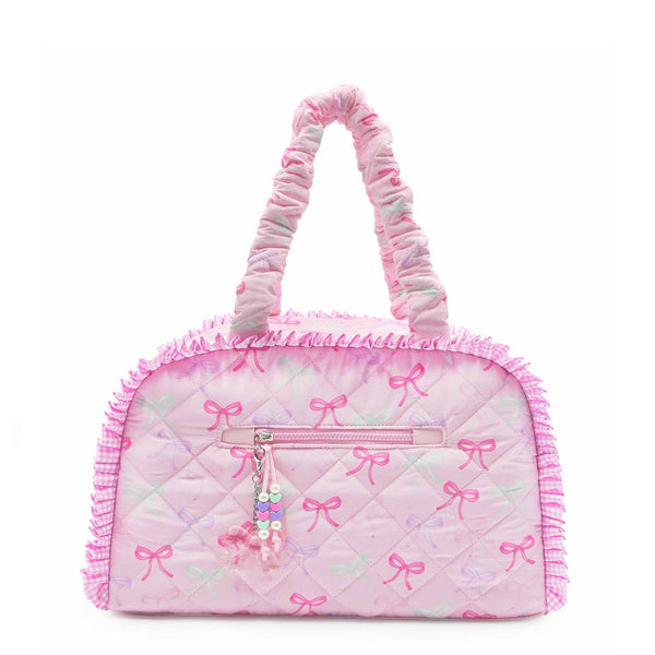 quilted bow medium duffle bag
