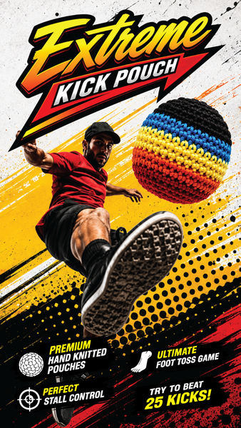 hand knitted kick pouch (hacky sack)