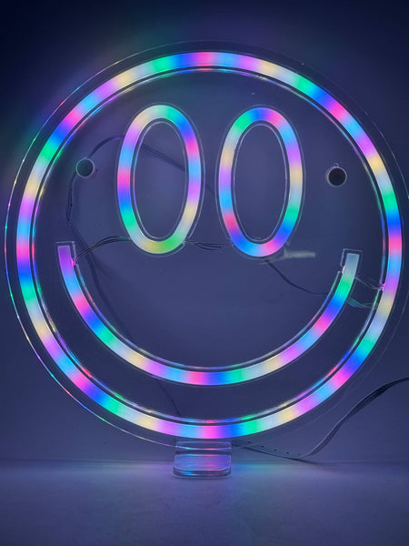 color changing neon sign - smiley