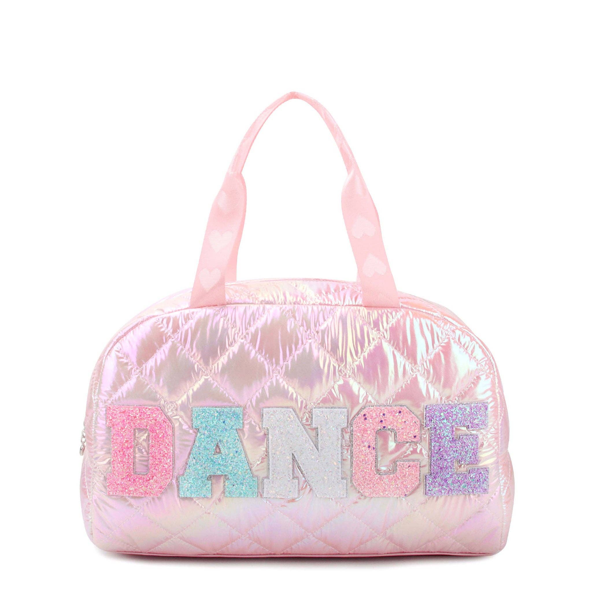 dance metallic quilted medium duffle bag