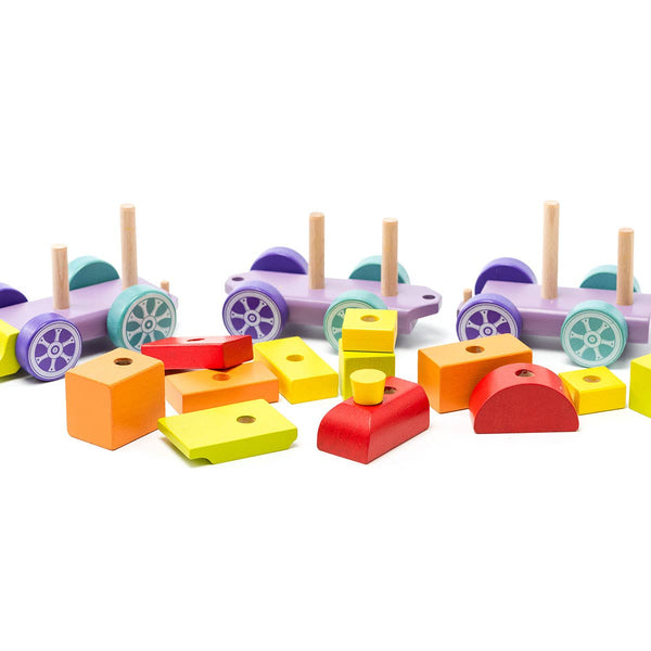 cubika wooden rainbow express train