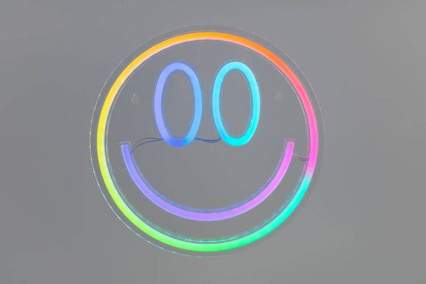 color changing neon sign - smiley
