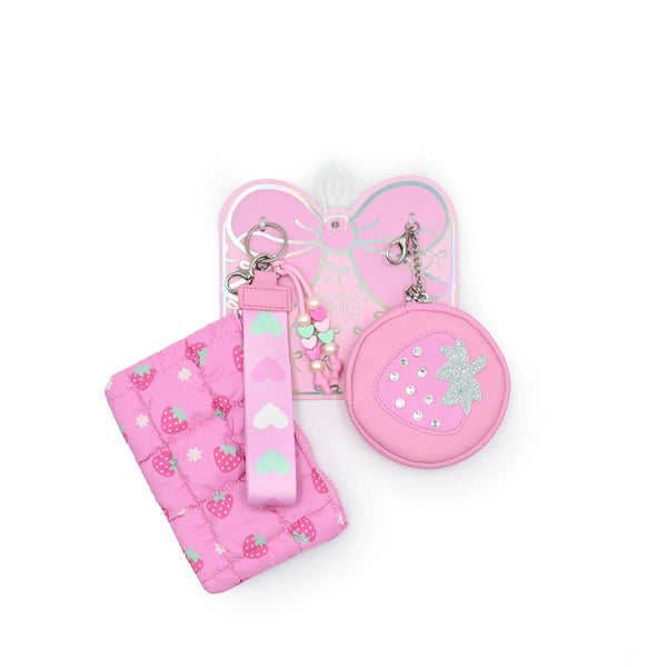 strawberry three piece coin purse set