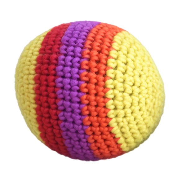 hand knitted kick pouch (hacky sack)