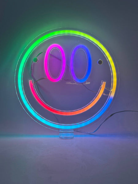 color changing neon sign - smiley