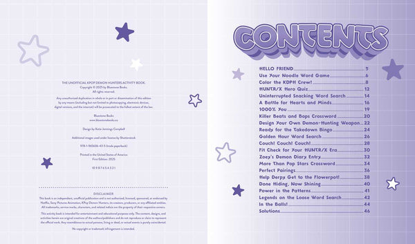 unofficial k-pop demon hunters activity book