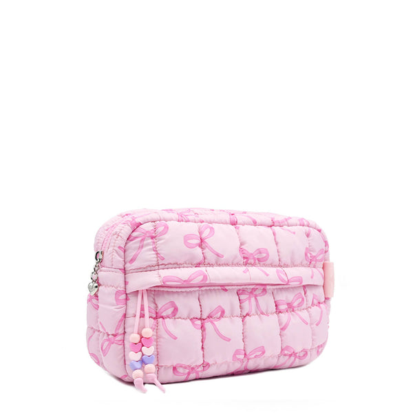 quilted scrunchies bow printed pouch