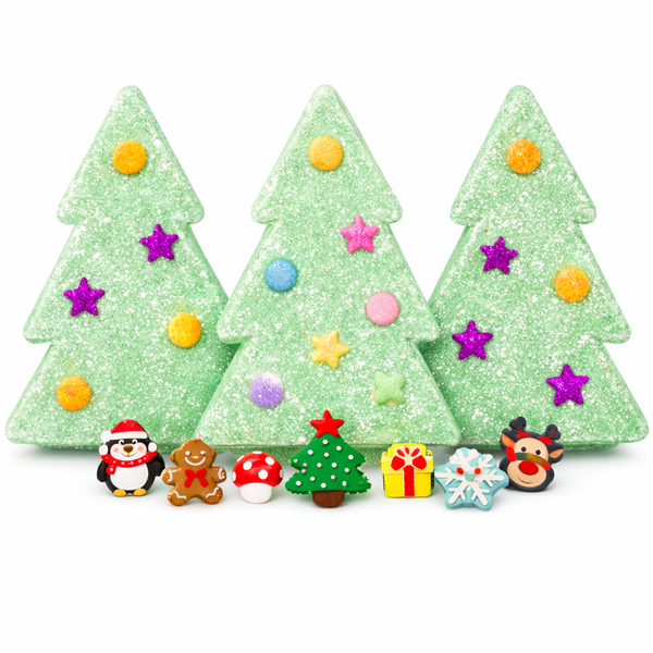 super sized christmas tree bath bomb with charm