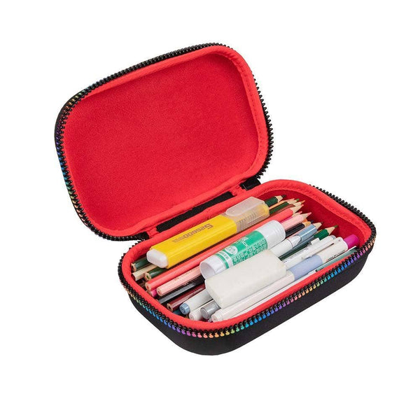zipit black and rainbow pencil case