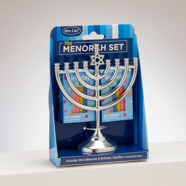 mini menorah set w/ candles