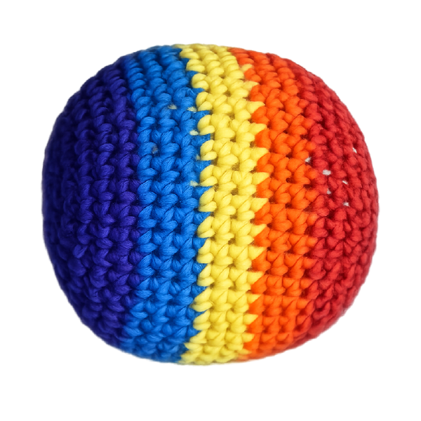 hand knitted kick pouch (hacky sack)