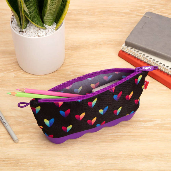 zipit hearts silicone pencil case