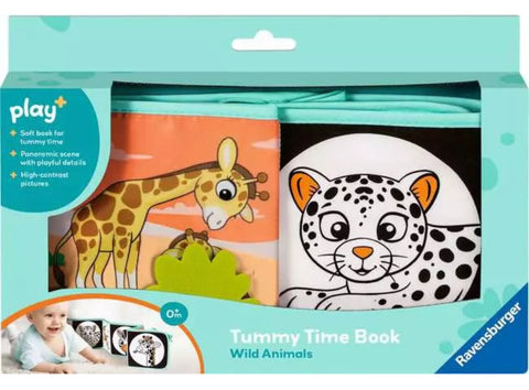 tummy time book: wild animals