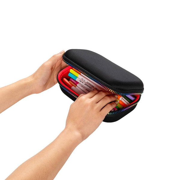 zipit black and rainbow pencil case