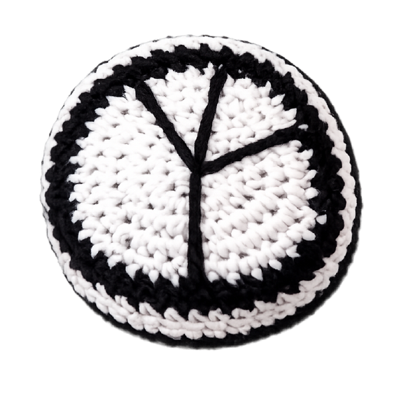 hand knitted kick pouch (hacky sack)