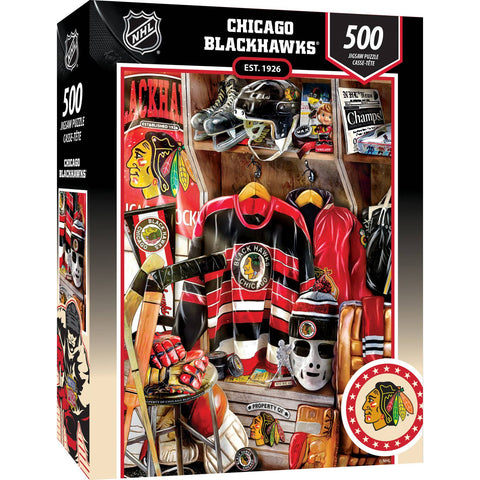 chicago blackhawks - locker room - 500 piece puzzle
