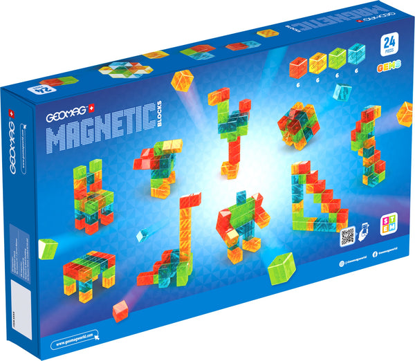 magnetic block gems - 24 piece set
