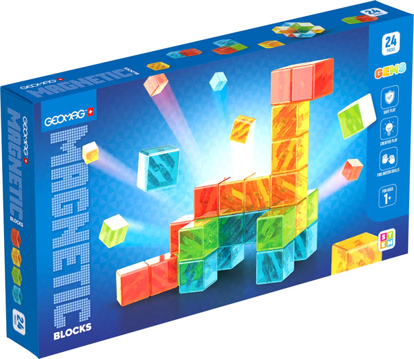 magnetic block gems - 24 piece set