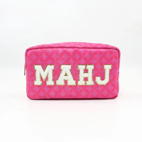 chenille letter cosmetic bag
