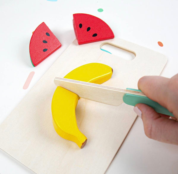 wooden farm to table cutting food set