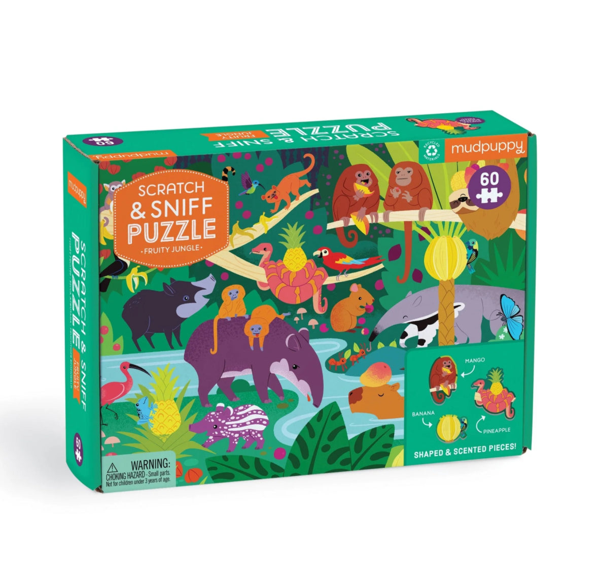 scratch and sniff fruity jungle - 60 puzzles