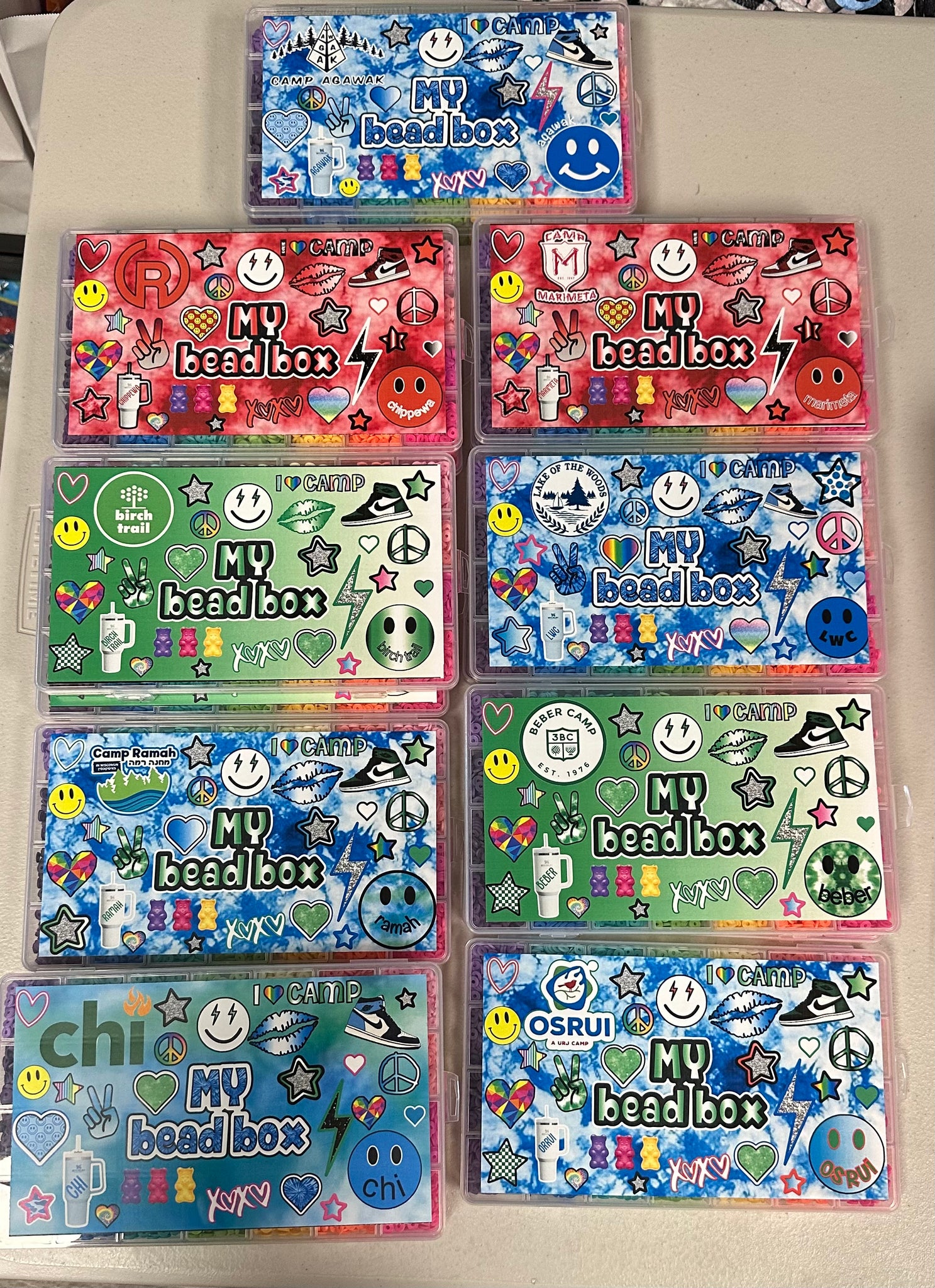 camp clay bead boxes