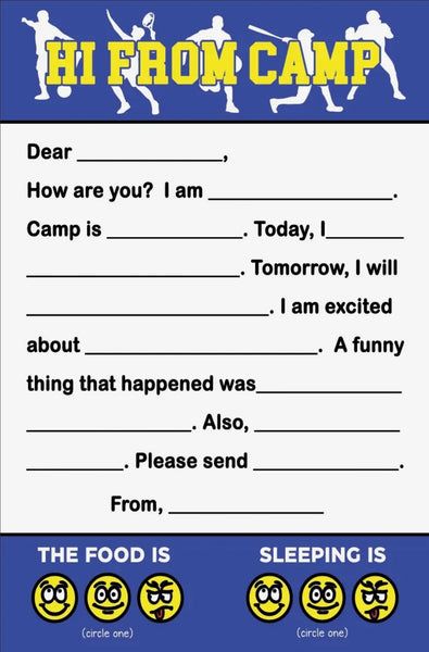 camp fill in stationery