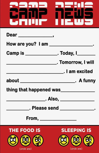 camp fill in stationery