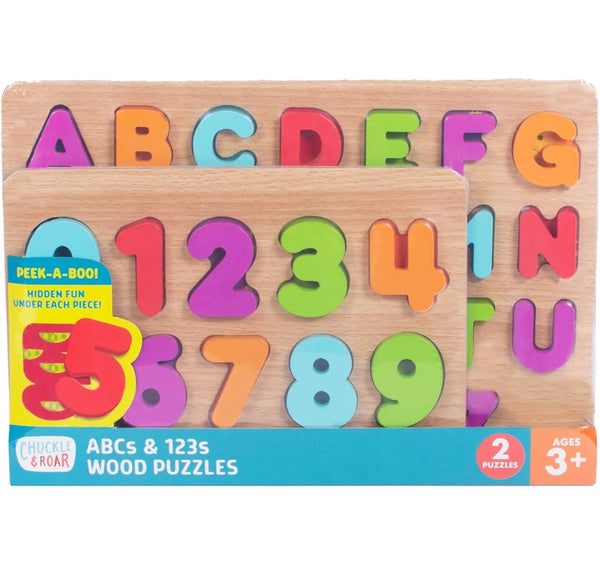 abc and 123 wood puzzles