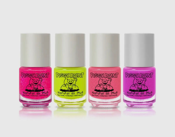 piggy paint kid’s polish box set - neon or rainbow