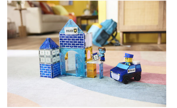 magna-tiles police station