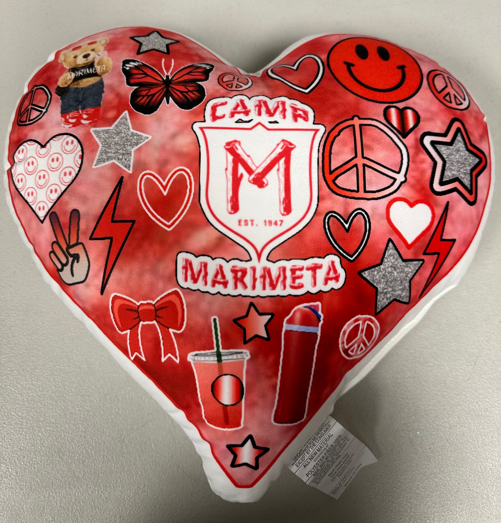 camp heart pillows