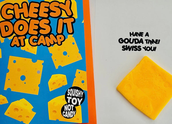 camp greeting card w/ squishy toy