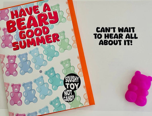 camp greeting card w/ squishy toy
