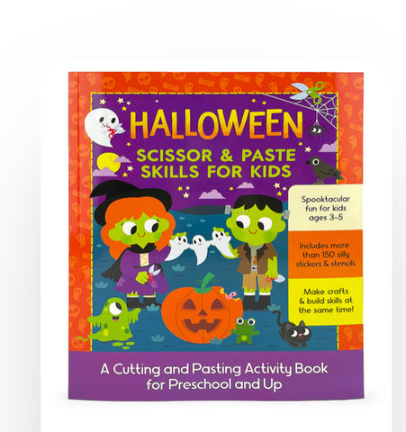 halloween scissors and paste skills for kids