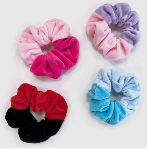 two color split scrunchie