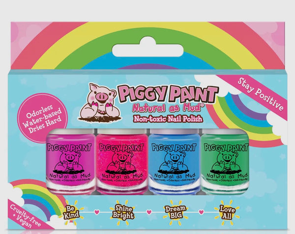 piggy paint kid’s polish box set - neon or rainbow