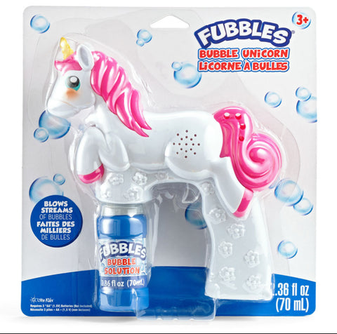 fubbles unicorn bubble blaster