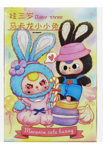 baby three macaron cute bunny plush blind box