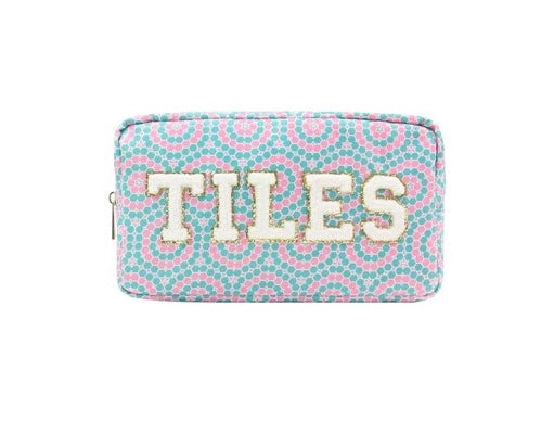 chenille letter cosmetic bag