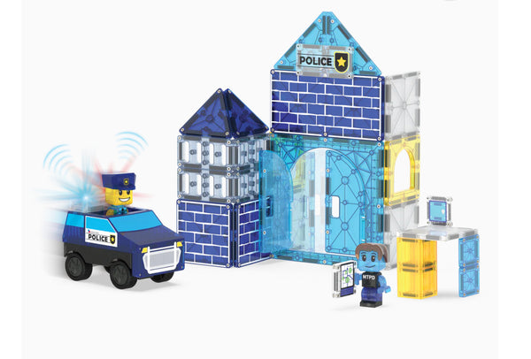 magna-tiles police station