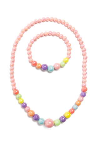 pearly pastel necklace and bracelet