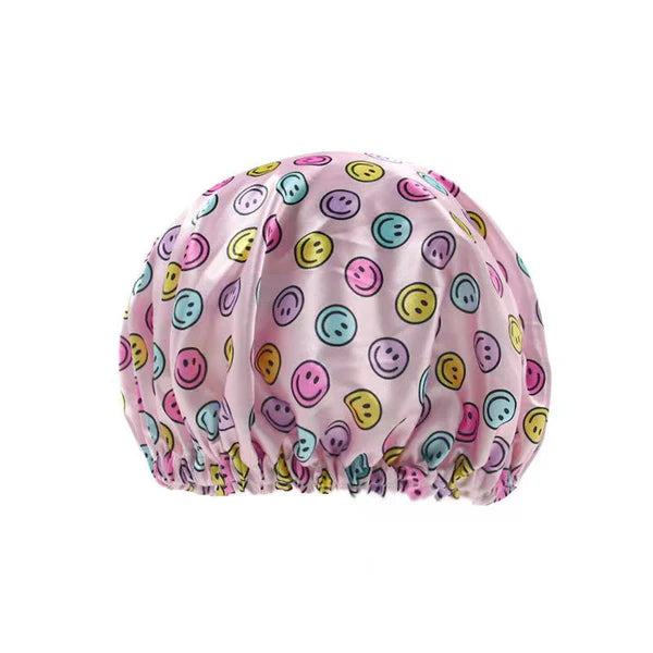 smiley satin bonnet